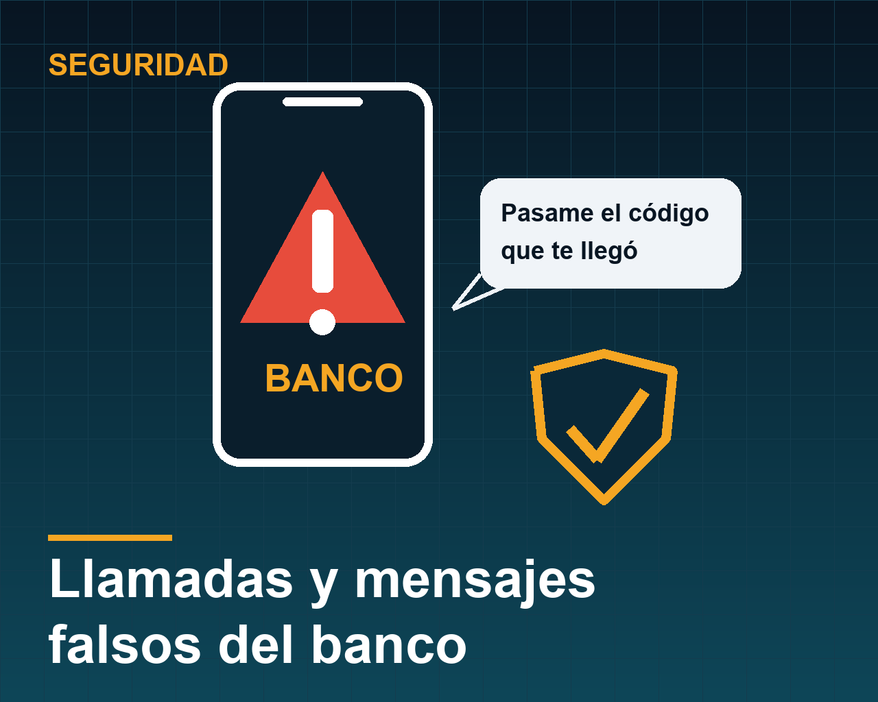 Ilustración: llamada falsa de un banco pidiendo un código