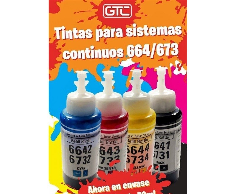 TINTA EPSON 664 X70CC NEGRA GTC