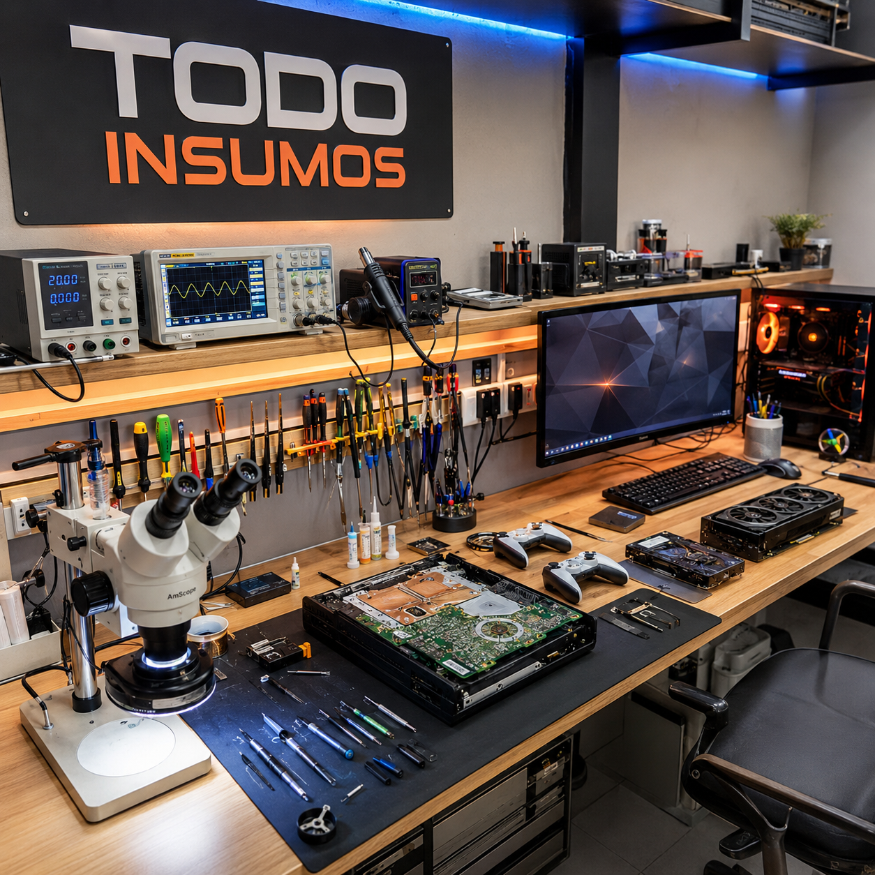 Taller de servicio técnico de Todo Insumos para PC y notebooks