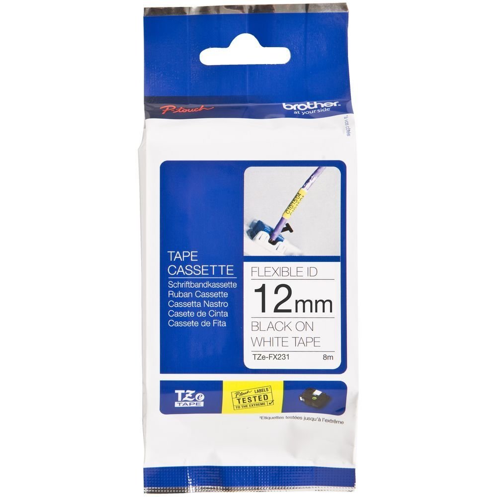 CINTA P/ROTU BROTHER TZEFX231 12MM FLEX NEG/BLA