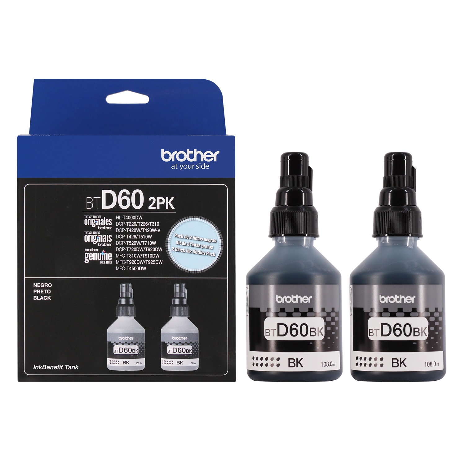 BOTELLA BROTHER BTD-60BK PACK X 2U 6,500PAG NEGRO