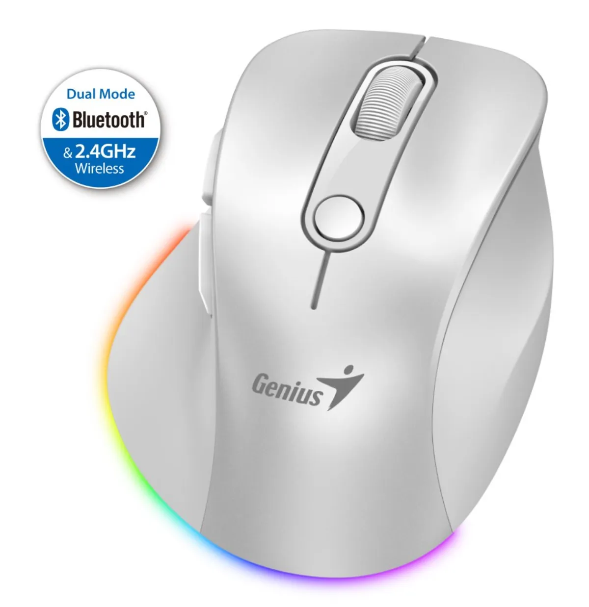 MOUSE GENIUS ERGO 9000S PRO 2.4GHZ+BT PEARL WHITE
