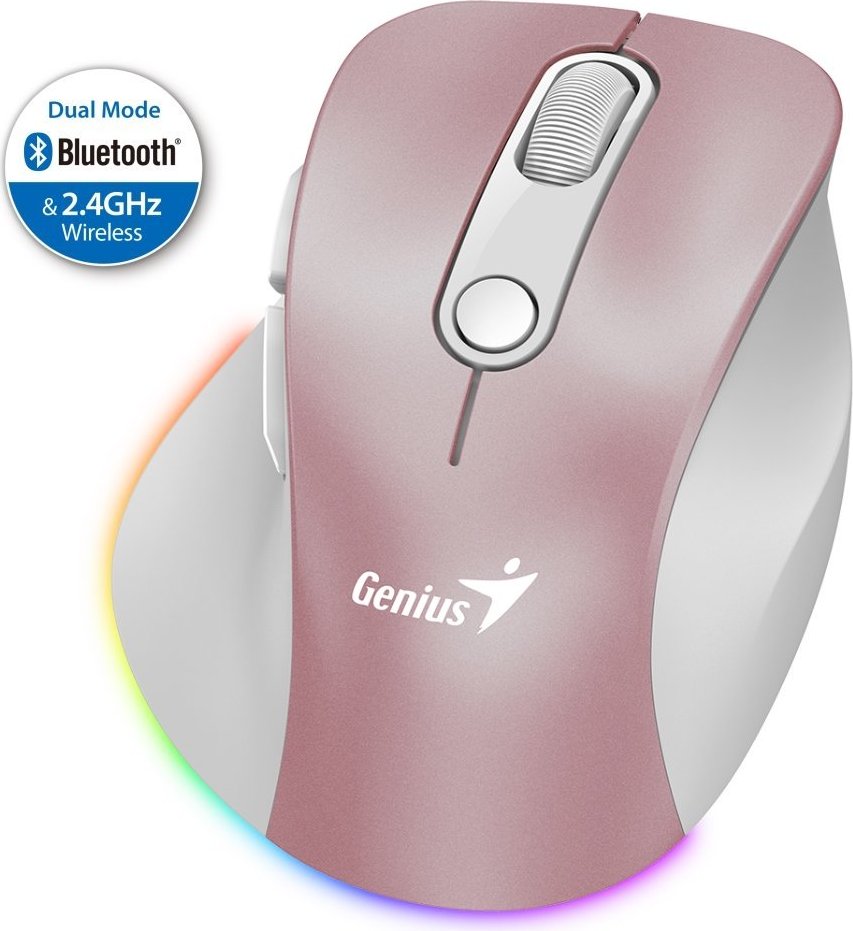 MOUSE GENIUS ERGO 9000S PRO 2.4GHZ+BT ROSA