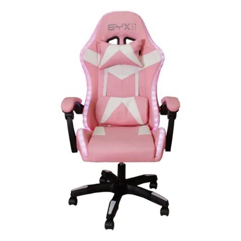 SILLA GAMER SYX GC-S02 PK WH ROSA BLANCO RGB