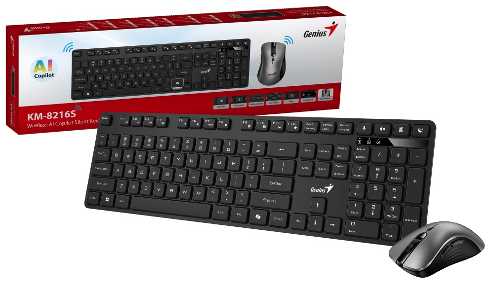 TEC+MOUSE WIRELESS GENIUS KM-8216S SILENCIOSO