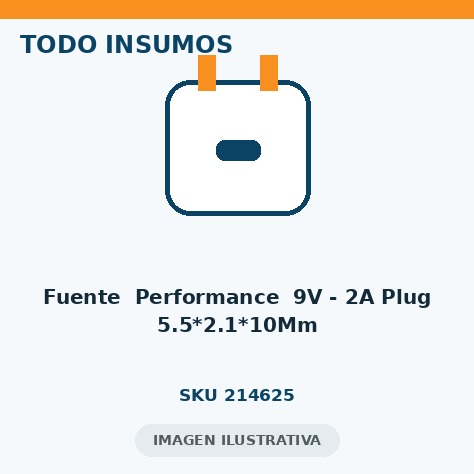 FUENTE  PERFORMANCE  9V - 2A PLUG 5.5*2.1*10MM