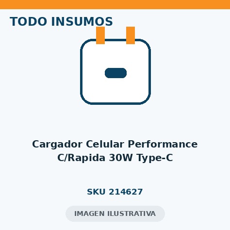 CARGADOR CELULAR PERFORMANCE C/RAPIDA 30W TYPE-C