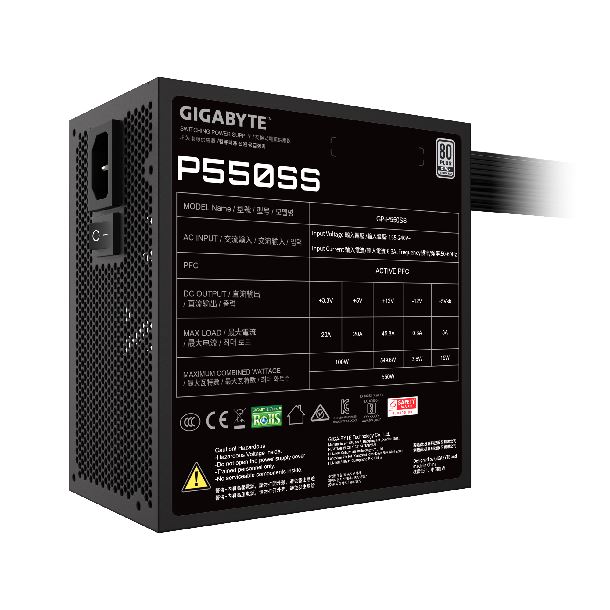 FUENTE 550W GIGABYTE 80 PLUS SILVER GP-P550SS