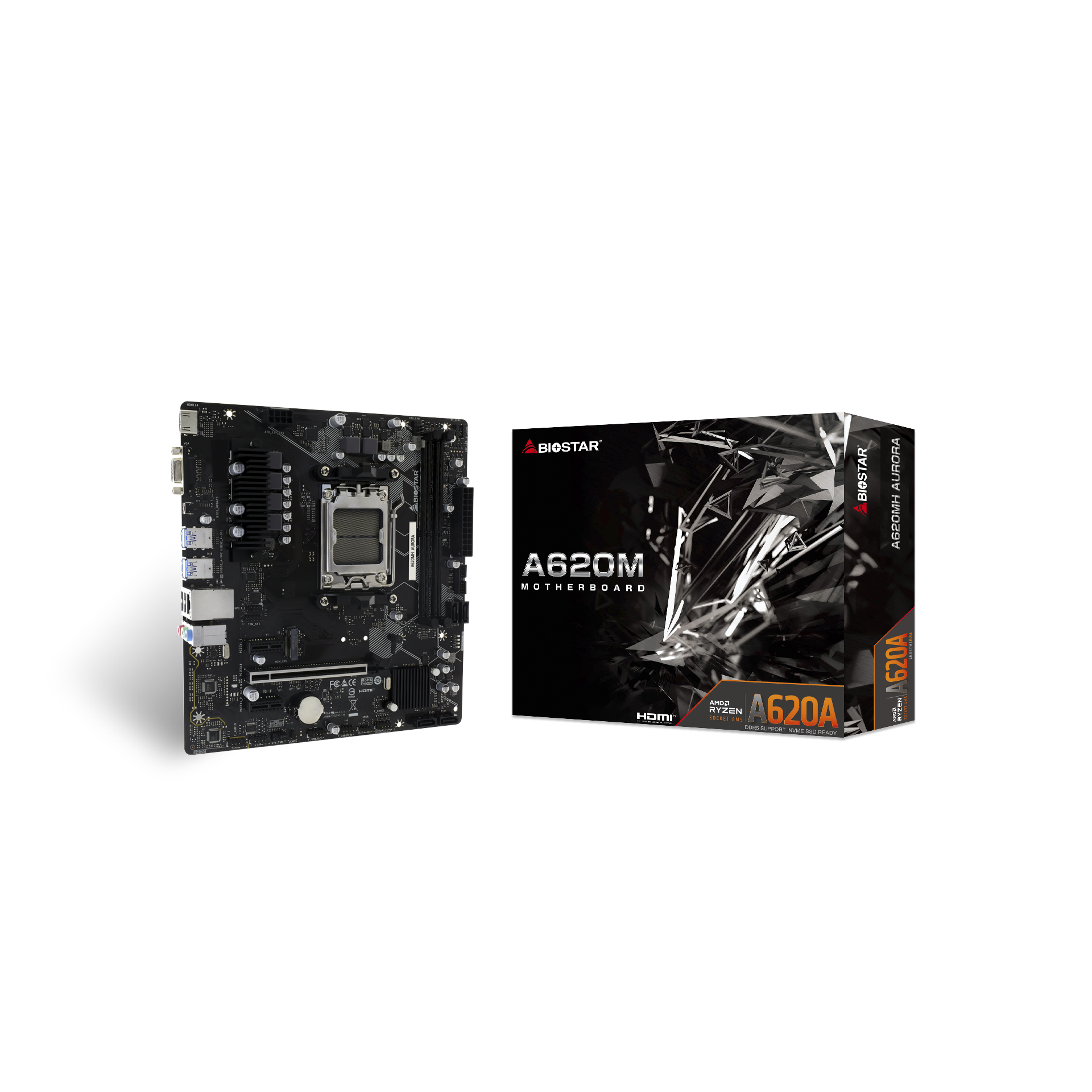MB BIOSTAR AM5 A620MH AURORA DDR5 BOX M-ATX