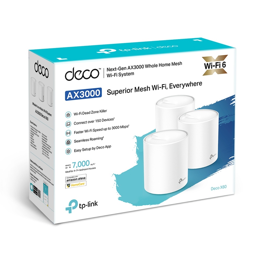 SISTEMA MESH TP-LINK DECO X60 (3-PACK) AX5400