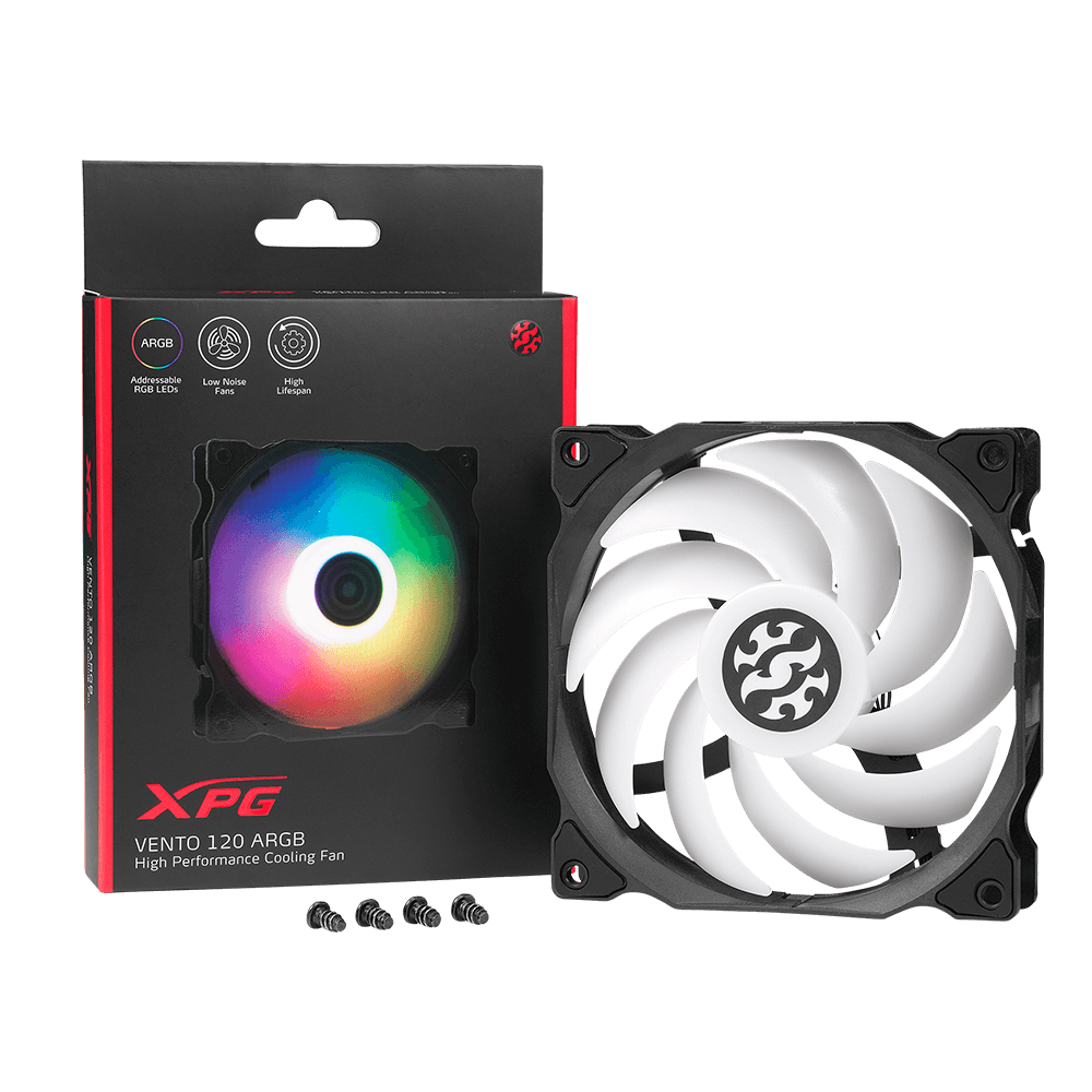 FAN XPG P/ GABINETE VENTO 120MM BLANCO ARGB X3