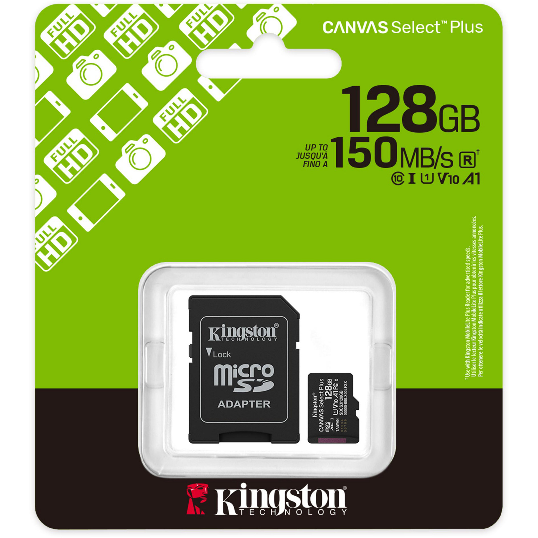 MICRO SD 128GB C10 KINGSTON CANVAS SELECT PLUS G3