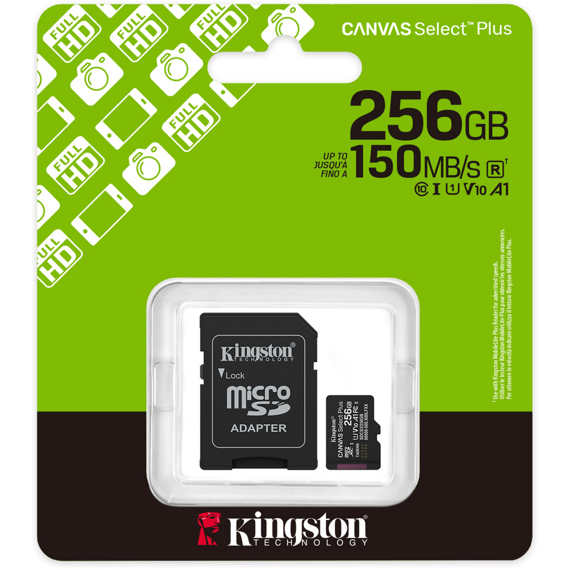 MICRO SD 256GB C10 KINGSTON CANVAS SELECT PLUS G3