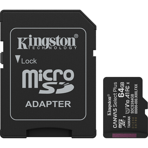 MICRO SD 64GB C10 KINGSTON CANVAS SELECT PLUS G3