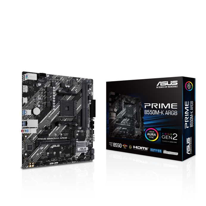 MB ASUS AM4 PRIME B550M-K ARGB DDR4 BOX M-ATX