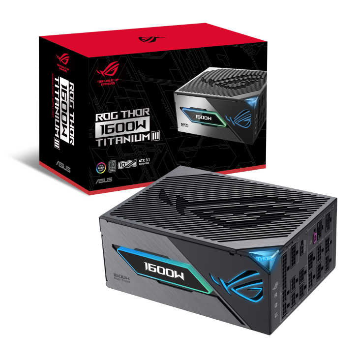 FUENTE 1600W ASUS 80 PLUS ROG THOR 1600T3 TITANIUM