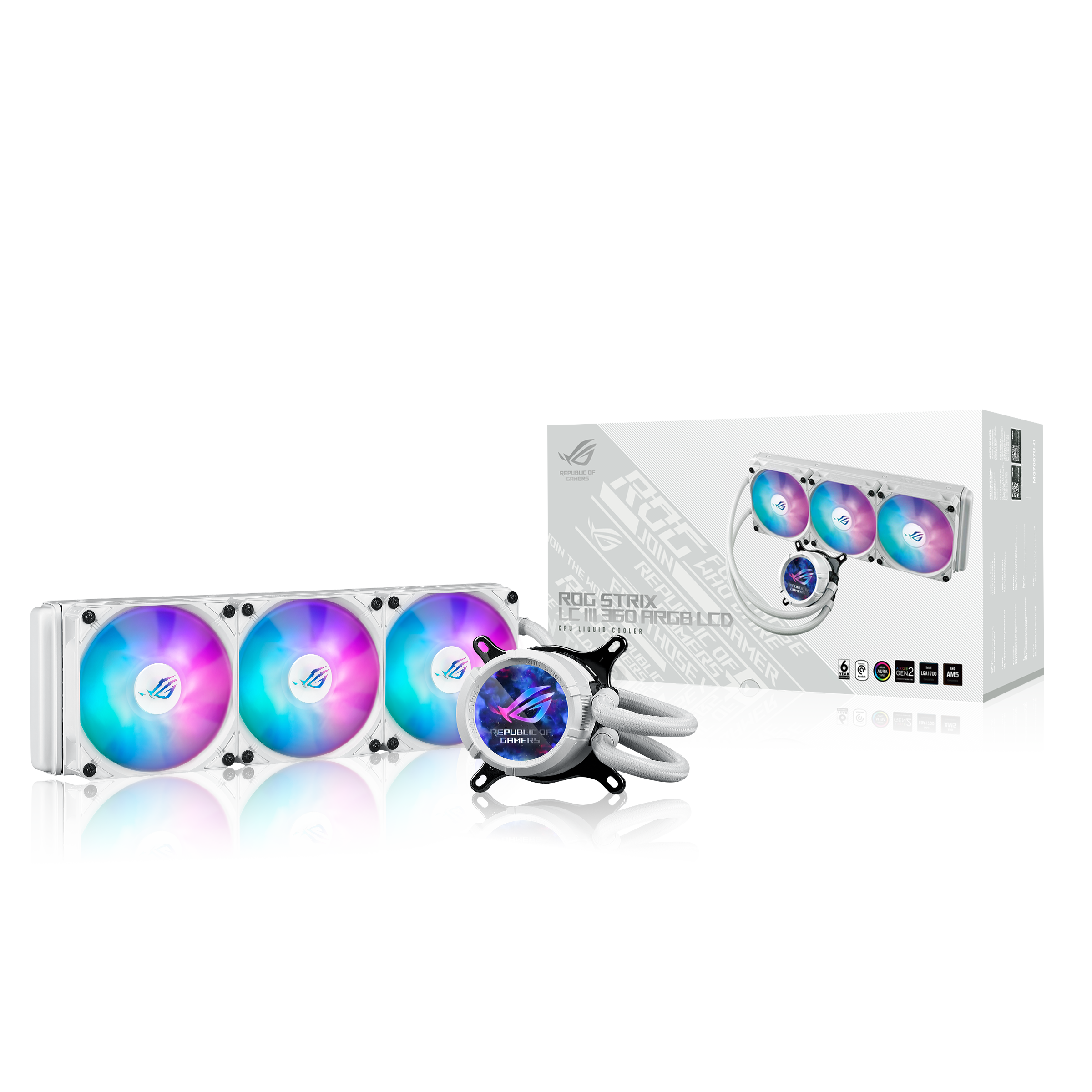 WATERCOOLER ASUS LIQUID R S LC III 360 ARGB LCD WH