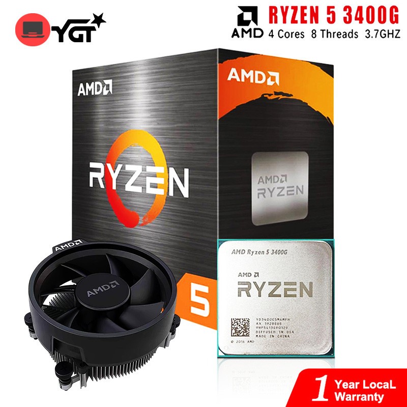 CPU AMD RYZEN 5 3400G AM4 3.7GHZ 65W TRAY SIN COOL