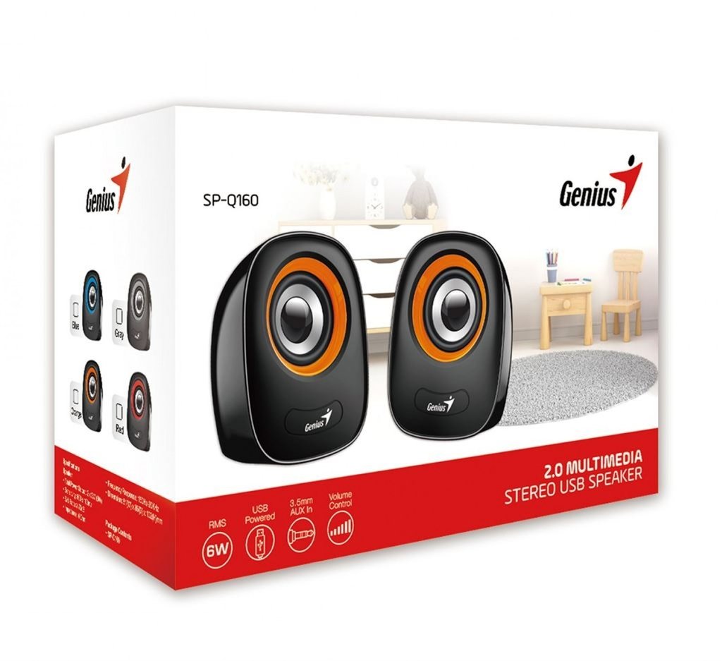PARLANTES GENIUS SP-Q160 USB BLACK / GREY