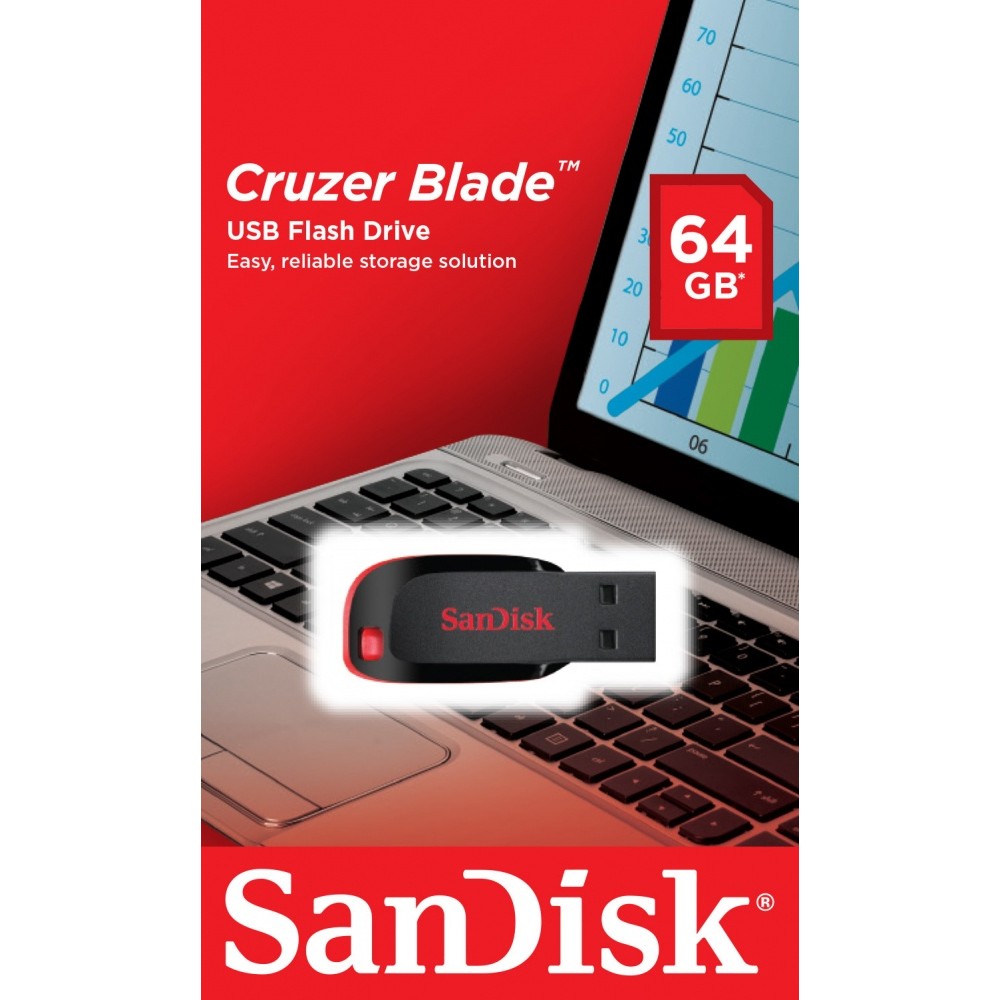 PEN DRIVE 64GB SANDISK 2.0 CRUZERBLADE