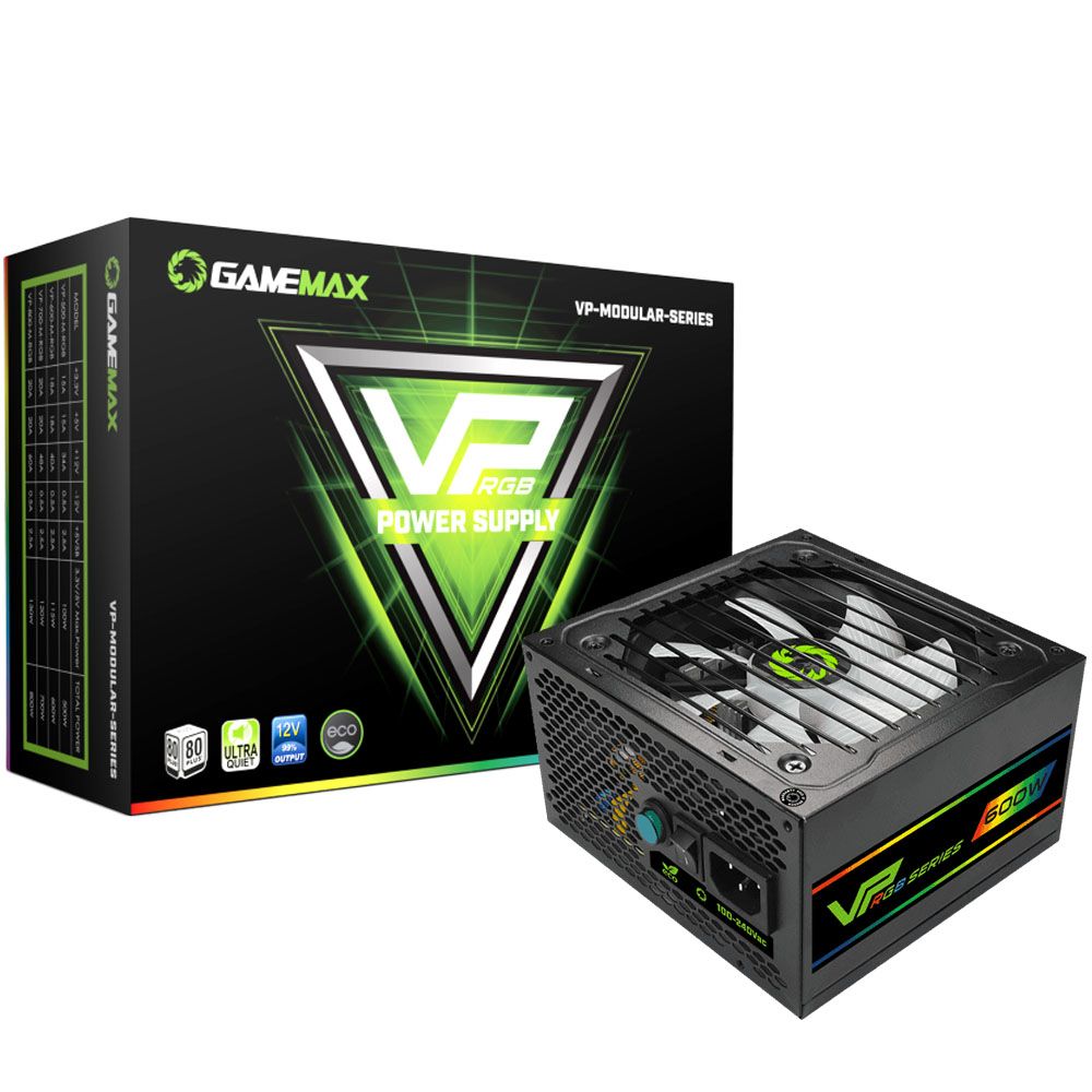 FUENTE 600W GAMEMAX 80+ BRONZE VP-600-M-RGB (R)