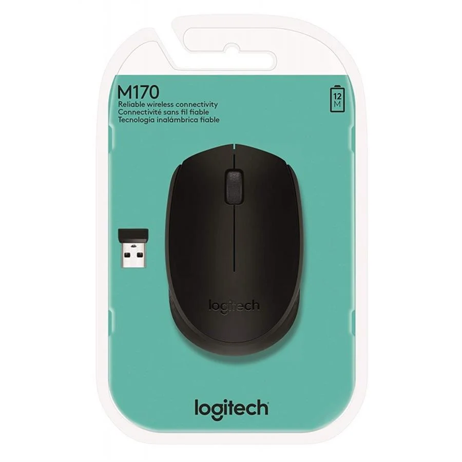 MOUSE LOGITECH M170 WIRELESS BLACK