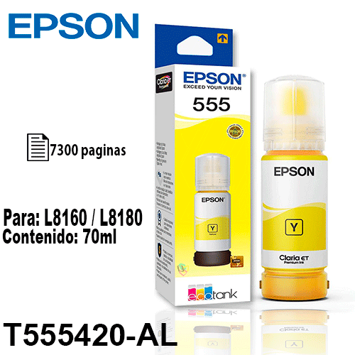 BOTELLA EPSON T555420-AL AMARILLO P/L8160/L8180