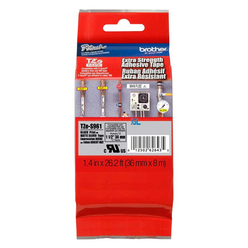 CINTA P/ROTU BROTHER TZES961 36MM ADHE EXT NEG/PLA