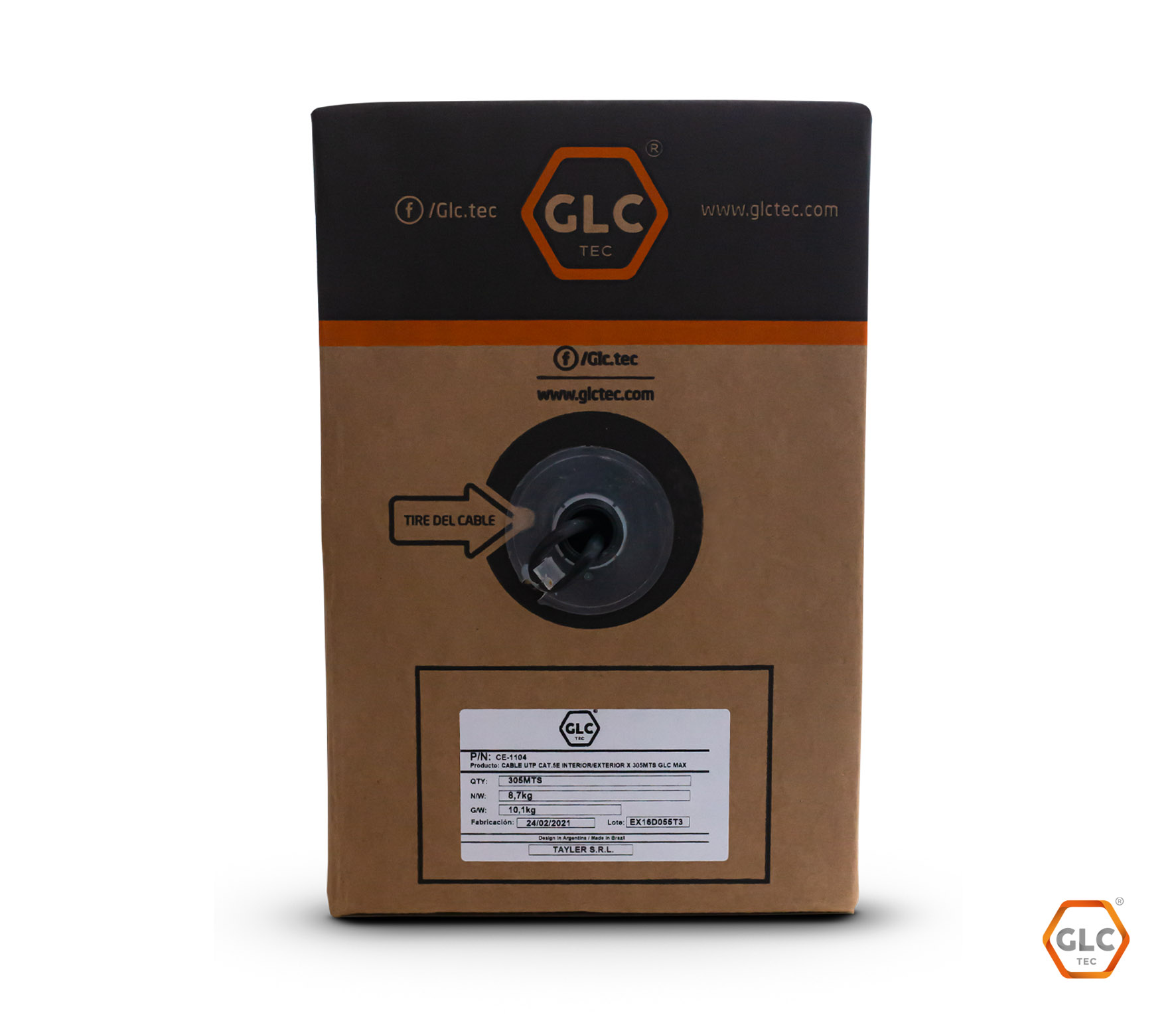 CABLE UTP CAT.5E 305MTS GLC MAX INTER/EXT NEGRO