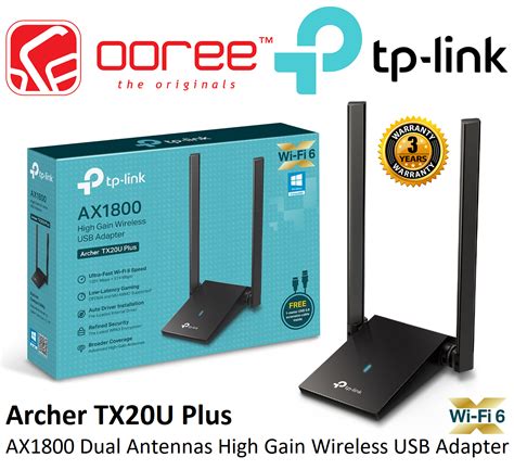 Adaptador de Red Archer TX20U Plus Dual Antena USB 3.0 WiFi 6 para PC