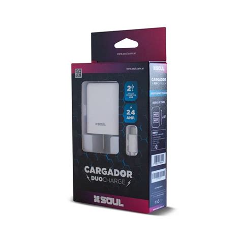 CARGADOR SOUL 2.4A USB-A + CABLE-C