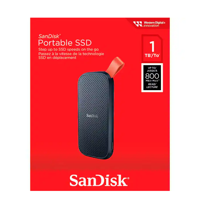 DISCO SSD Externo Portátil Sandisk 1TB USB-C - SDSSDE30-1T00-G26