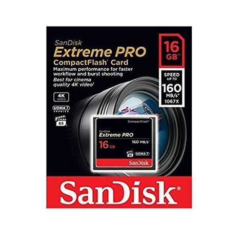 MEMORIA COMPACT FLASH 16 GB 1067X 160MB SANDISK EXTREME PRO