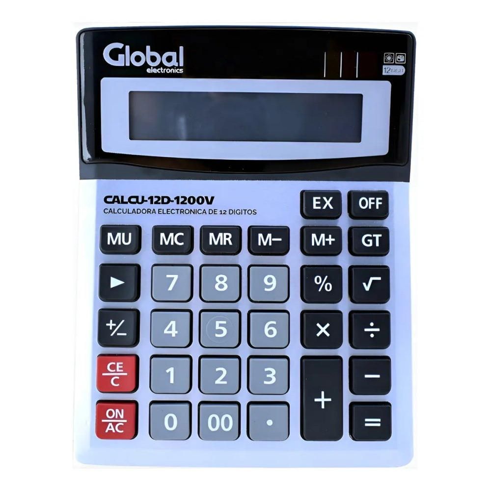 CALCULADORA 12 DIGITOS METAL GLOBAL