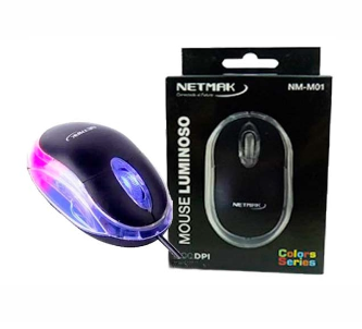 MOUSE LUMINOSO USB NEGRO NM-M01 NETMAK