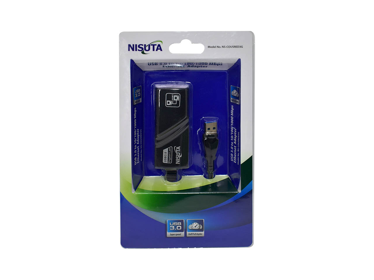CONVERSOR USB 3.0 A RED GIGABIT 10/100/1000MBPS NSCOUSRED3G NISUTA
