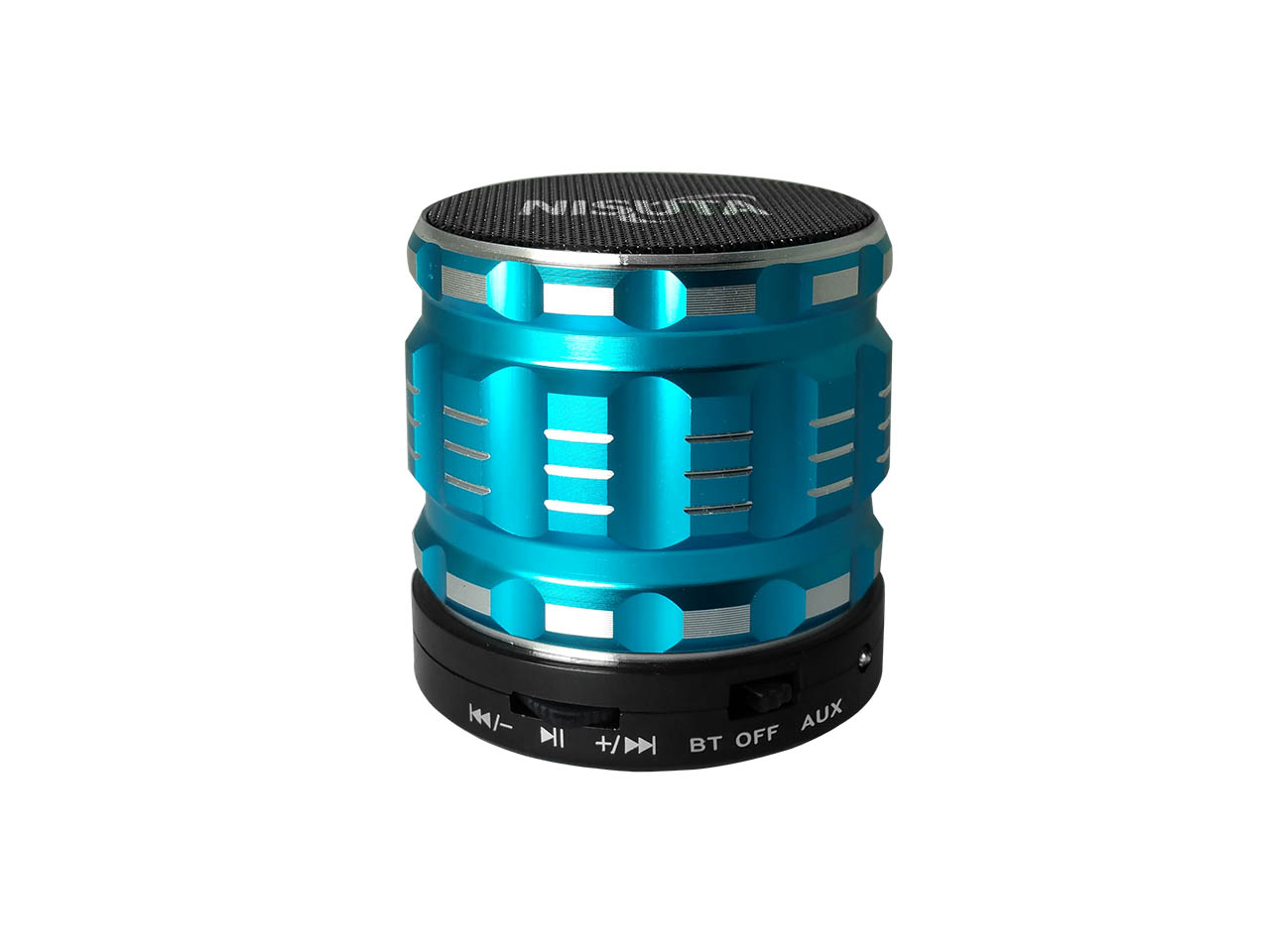 PARLANTE BLUETOOTH METALICO CELESTE NSPA32B NISUTA