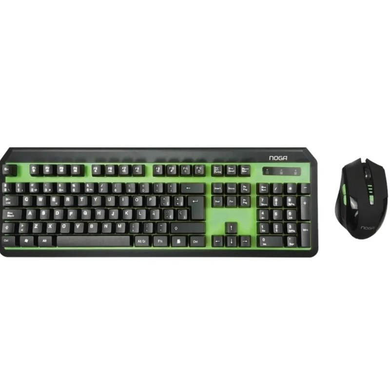 TECLADO Y MOUSE INALAMBRICO VERDE NKB-40V NOGA