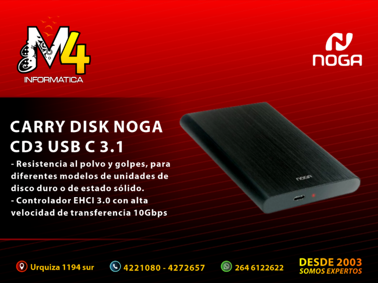 CARRY DISK EXTERNO USB 3.1 TIPO C ALUMINIO CD3 3.1 NOGA