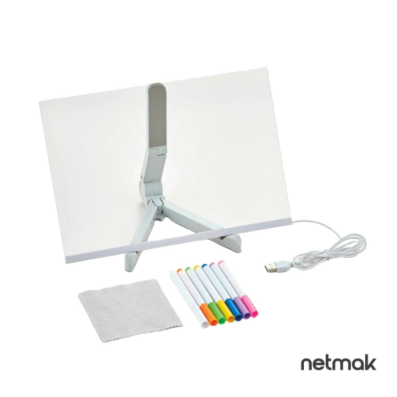 PIZARRA DE ACRILICO LUMINOSA CON MARCADORES NM-PM104 NETMAK