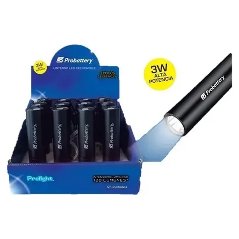 LINTERNA DE MANO 3W A PILAS IL-LIN.1COB3W PROBATTERY