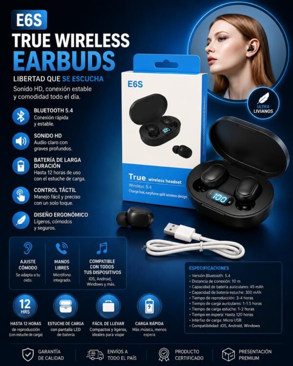 AURICULAR BLUETOOTH E6S CON VISOR ONGEN