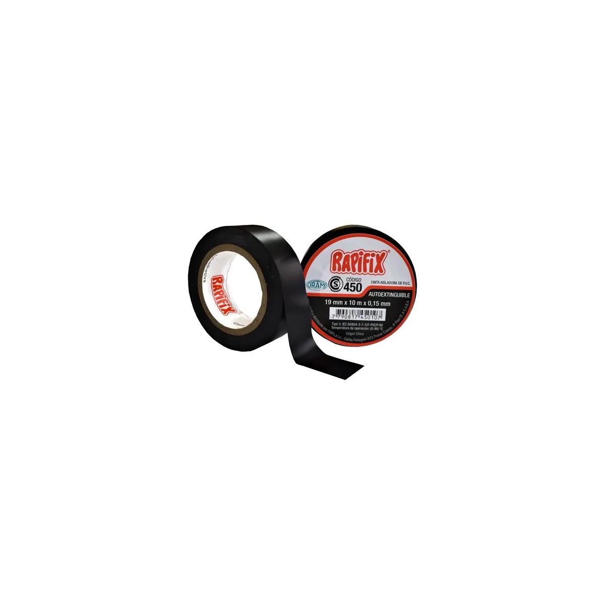 CINTA AISLADORA NEGRA X10 MTS PACK X10 ROLLOS RAPIFIX