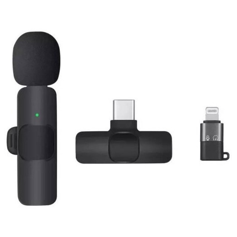 MICROFONO CORBATERO INALAMBRICO PARA CELULAR K8 TIPO C + IPHONE ONGEN