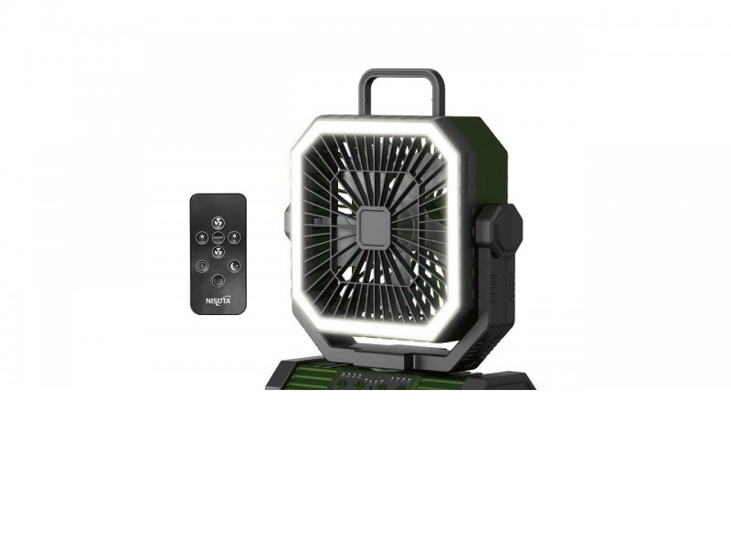 VENTILADOR DOBLE PORTATIL CON OSCILACION RECARGABLE NSFANUP10 NISUTA