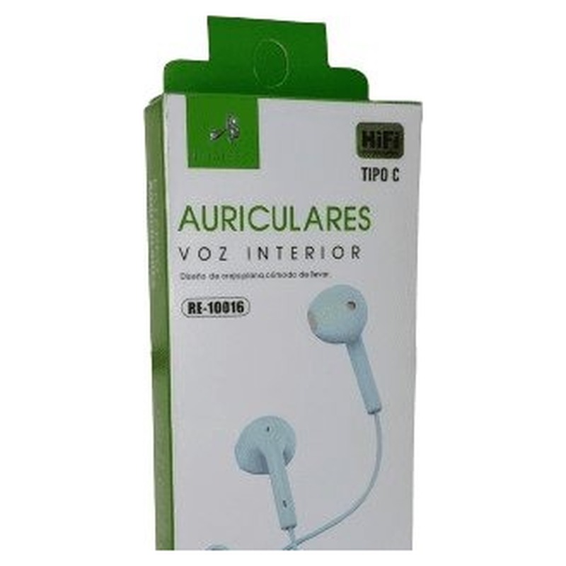 AURICULAR TIPO C MANOS LIBRES NEGRO RE-10016 ONGEN