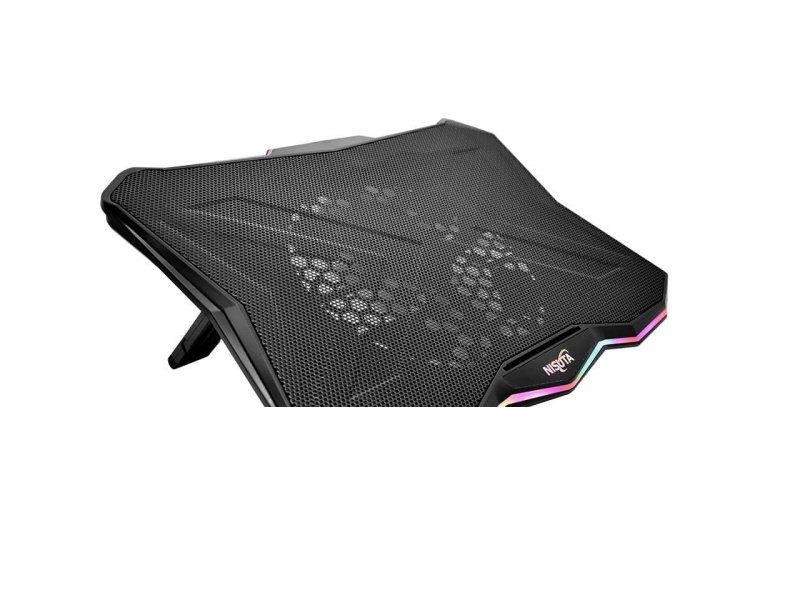 BASE PARA NOTEBOOK RECLINABLE, LED RAINBOW, REGULACION DE FAN NSCN93R NISUTA
