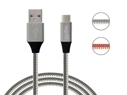 CABLE USB A USB C CON MALLA METALICA NISUTA