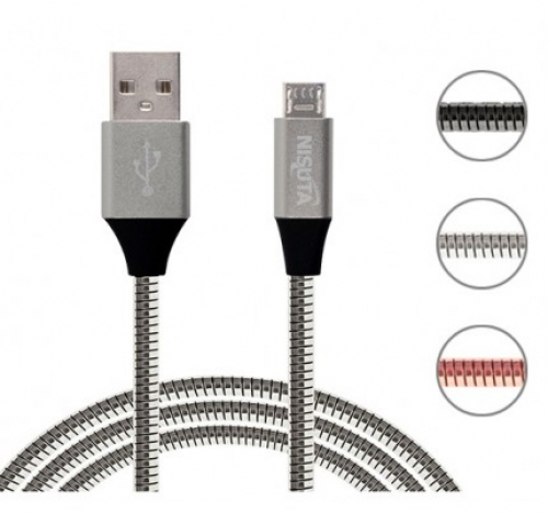 CABLE USB A MICRO USB CON MALLA METALICA NISUTA