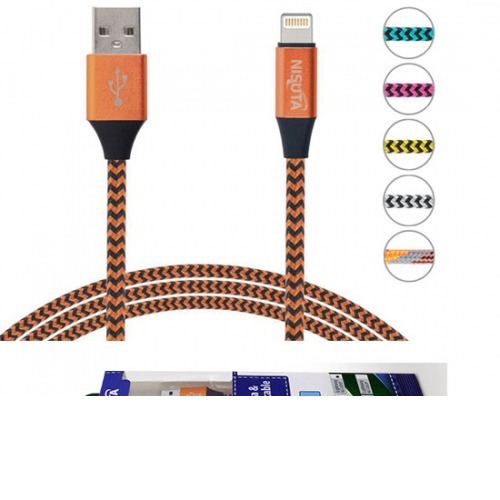 CABLE IPHONE 6-7 X1MT 2.1A MALLA DE TELA NSCATEIP NISUTA